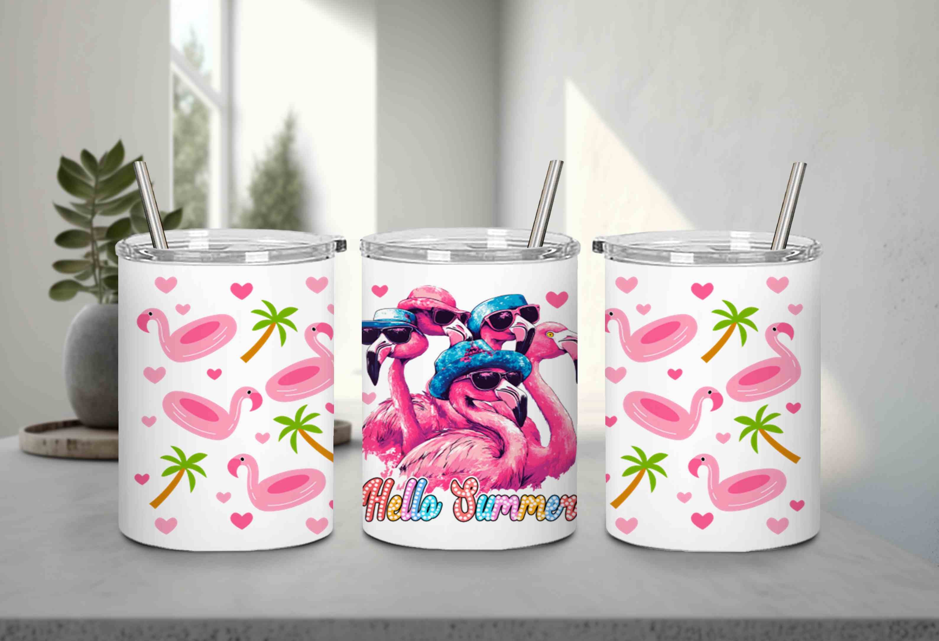 Cute Flamingo Hello Summer-10658